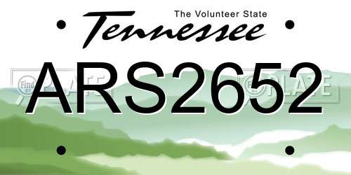 ARS2652 Tennessee License Plate