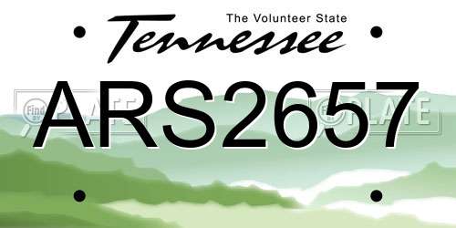 ARS2657 Tennessee License Plate