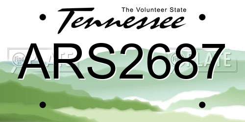 ARS2687 Tennessee License Plate