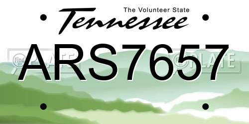 ARS7657 Tennessee License Plate