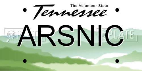 ARSNIC Tennessee License Plate
