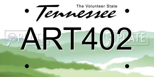 ART402 Tennessee License Plate