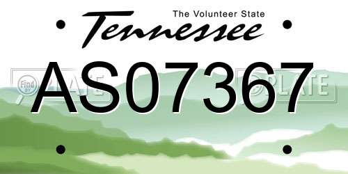 AS07367 Tennessee License Plate