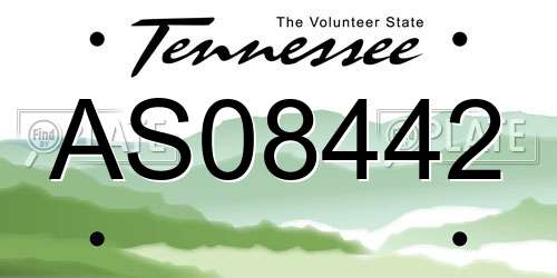 AS08442 Tennessee License Plate