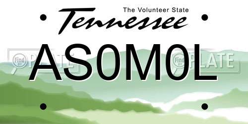 AS0M0L Tennessee License Plate