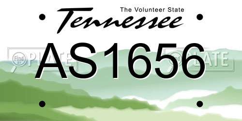 AS1656 Tennessee License Plate