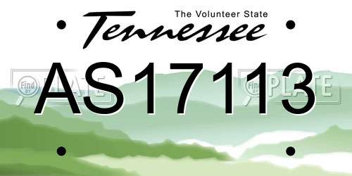 AS17113 Tennessee License Plate