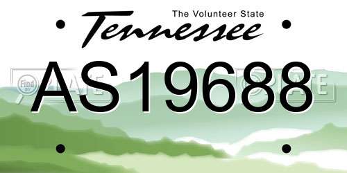 AS19688 Tennessee License Plate