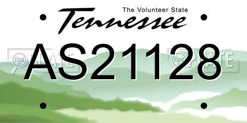 AS21128 Tennessee License Plate