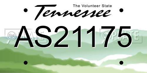AS21175 Tennessee License Plate