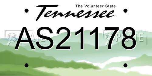 AS21178 Tennessee License Plate