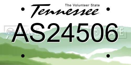 AS24506 Tennessee License Plate
