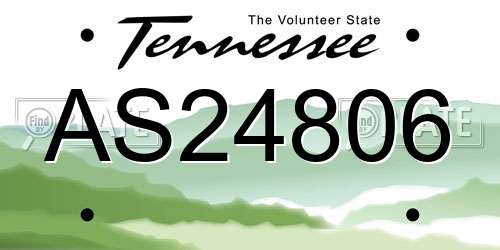 AS24806 Tennessee License Plate