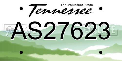 AS27623 Tennessee License Plate