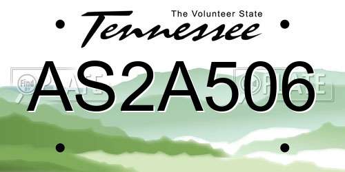 AS2A506 Tennessee License Plate