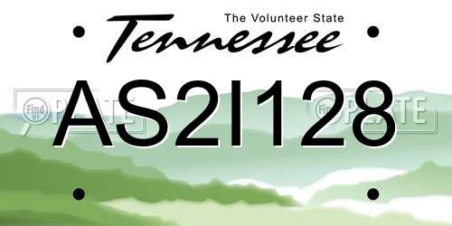 AS2I128 Tennessee License Plate
