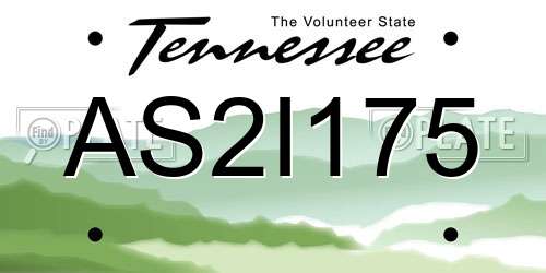 AS2I175 Tennessee License Plate