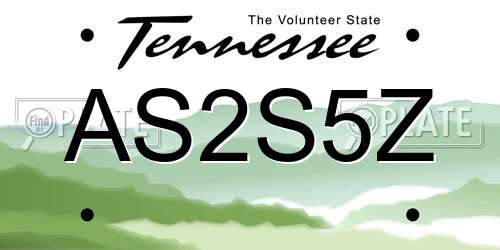AS2S5Z Tennessee License Plate