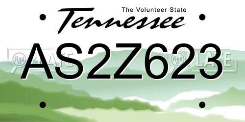 AS2Z623 Tennessee License Plate