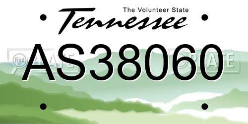 AS38060 Tennessee License Plate