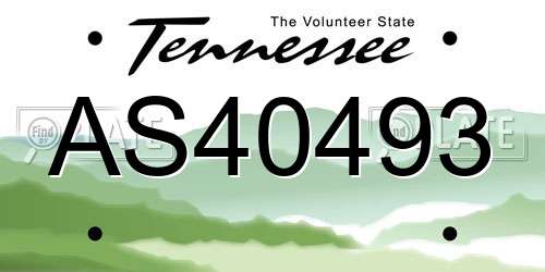 AS40493 Tennessee License Plate