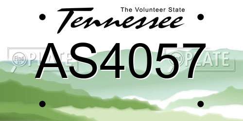 AS4057 Tennessee License Plate