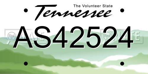 AS42524 Tennessee License Plate