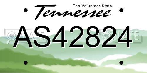 AS42824 Tennessee License Plate