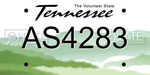 AS4283 Tennessee License Plate