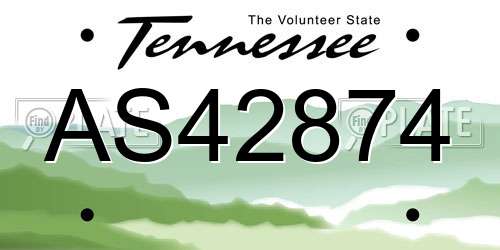 AS42874 Tennessee License Plate