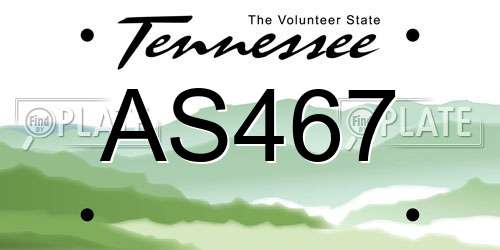 AS467 Tennessee License Plate