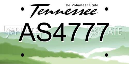 AS4777 Tennessee License Plate