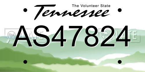 AS47824 Tennessee License Plate