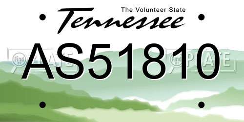 AS51810 Tennessee License Plate