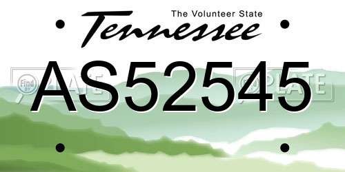 AS52545 Tennessee License Plate