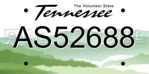 AS52688 Tennessee License Plate