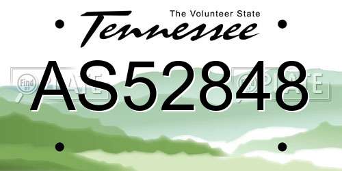 AS52848 Tennessee License Plate