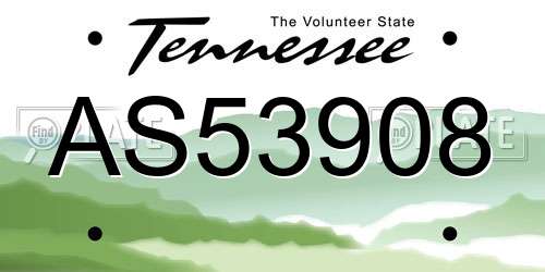 AS53908 Tennessee License Plate