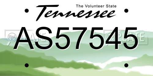 AS57545 Tennessee License Plate