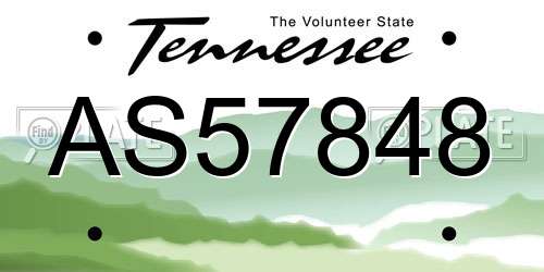 AS57848 Tennessee License Plate