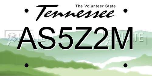 AS5Z2M Tennessee License Plate
