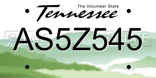 AS5Z545 Tennessee License Plate