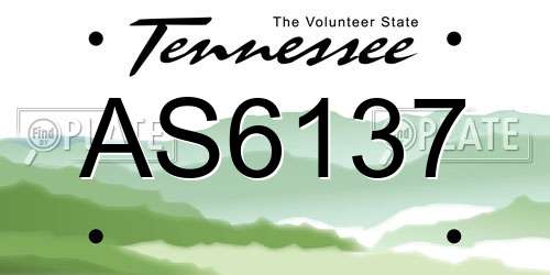 AS6137 Tennessee License Plate