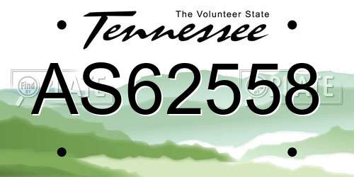 AS62558 Tennessee License Plate