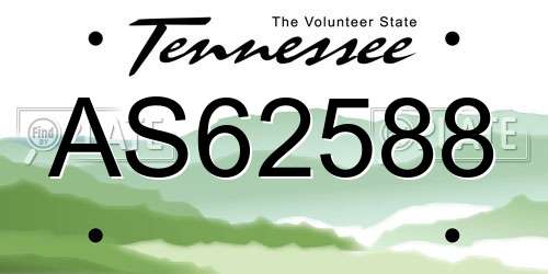 AS62588 Tennessee License Plate