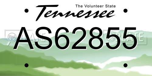 AS62855 Tennessee License Plate