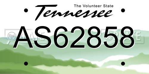 AS62858 Tennessee License Plate