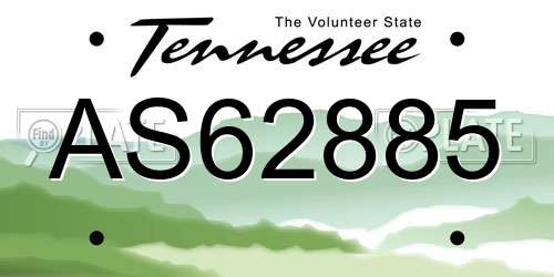 AS62885 Tennessee License Plate