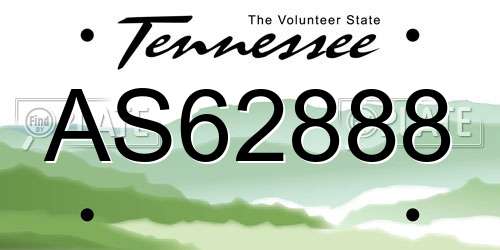 AS62888 Tennessee License Plate