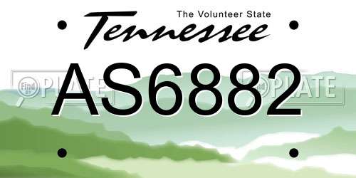 AS6882 Tennessee License Plate